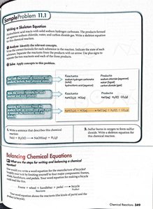 Sample problem for writing and balancing equations