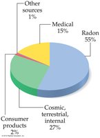 Pie chart of radiation exposure sources
