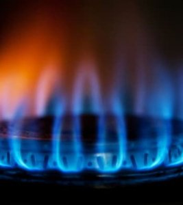 Blue flame from methane combustion