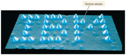 Xenon atoms arranged to spell IBM