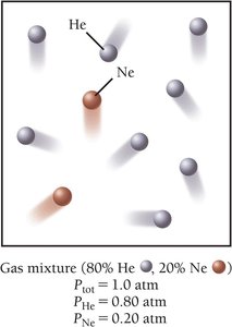 Gas mixture partial pressures