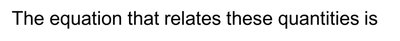 Equation for heat transfer