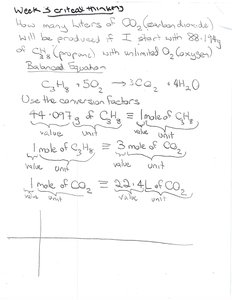 Stoichiometry calculation for CO2 production