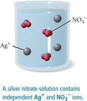 AgNO3(aq) contains Ag+ and NO3- ions