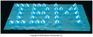 STM image showing atoms arranged to spell IBM