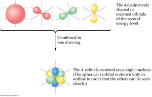Combined orbitals in second energy level