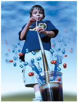 Child drinking soda with straw, illustrating atmospheric pressure