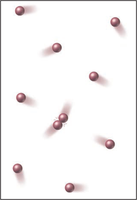 Gas particles in constant motion