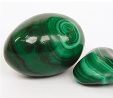 Malachite, a copper carbonate mineral
