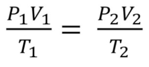Equation for the combined gas law