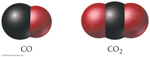 CO vs CO2 molecules