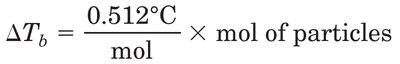 Boiling point elevation equation