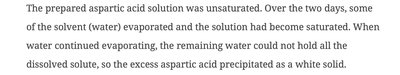 Explanation of precipitation after evaporation