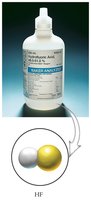 Hydrofluoric acid bottle and molecular model