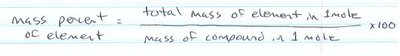 Formula for mass percent of an element