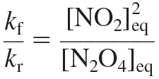 Ratio of rate constants equals equilibrium concentrations