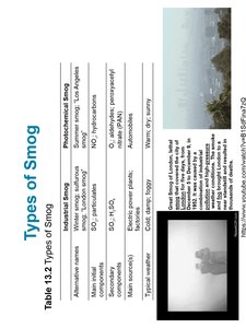 Types of smog table and images