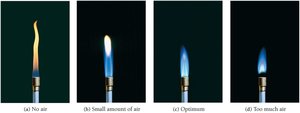 Bunsen burner flame variations