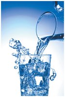 Glass of water illustrating the properties of water