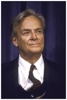 Portrait of Richard Feynman, who emphasized the importance of atoms