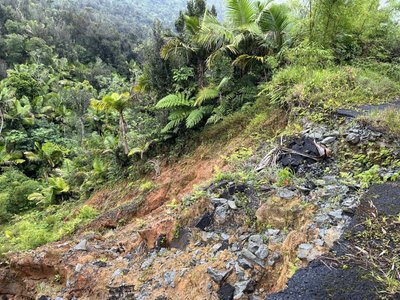 Landslide in El Yunque National Forest, Puerto Rico