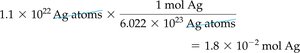 Solution for converting Ag atoms to mol Ag