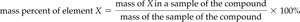 Mass percent composition formula