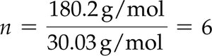 Calculation: n for fructose molecular formula