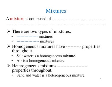 Air and seawater as mixtures