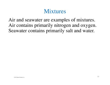 Molecular composition of air and seawater