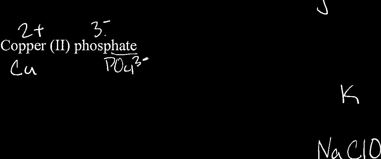 Copper (II) phosphate formula setup