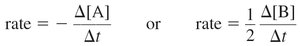 Rate equations for reactant and product