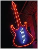 Neon emission in a glass tube