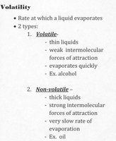Volatility: volatile and non-volatile liquids