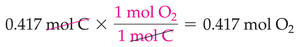 Mole ratio conversion from C to O2