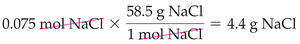 Mass calculation from moles and molar mass