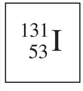 Iodine-131 atomic symbol