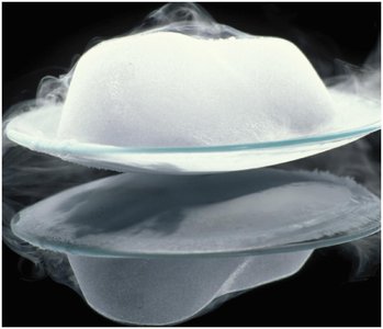 Dry ice (solid CO2), illustrating different compounds of carbon and oxygen