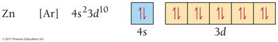 Orbital diagram for Zn showing diamagnetism