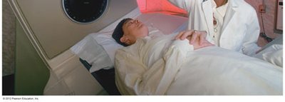 Patient receiving radiation treatment