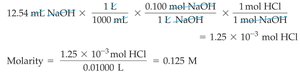Calculation of molarity in titration example