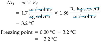 Calculation of freezing point depression