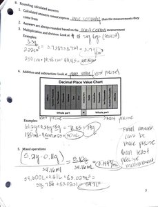 Decimal place value chart