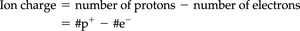 Ion charge formula for cations