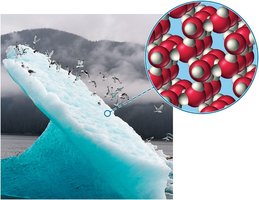 Iceberg with molecular structure of ice