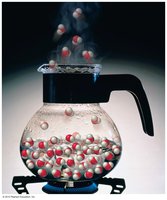 Molecular view of boiling water: water molecules in liquid and gas phase