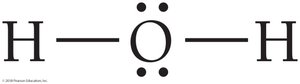 Lewis structure of water with dashes