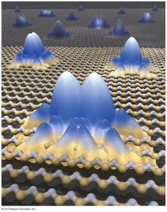 Computer-enhanced image of atoms