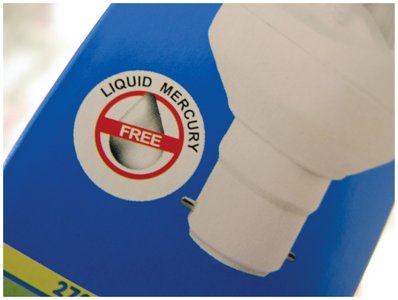 Mercury-free light bulb label