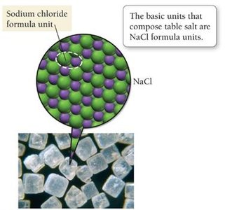 Table salt: NaCl formula units